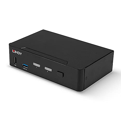 LINDY 2 Port KVM Switch DisplayPort 1.4 Switch between 2 DP equipped PCs from one keyboard mouse and monitor