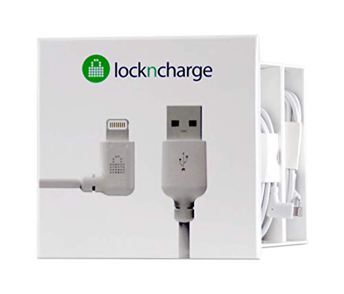 LOCKNCHARGE Lot de 5 cordons USB-A vers Lightning MFi coudés 1,2 m