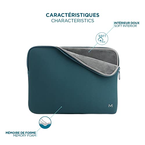 MOBILIS Housse Skin Memory Foam Sleeve pour ordinateur 12.5-14   - Bleu, Gris