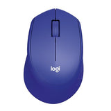LOGITECH M330 SILENT PLUS Mouse 3 buttons wireless 2.4 GHz USB wireless receiver blue