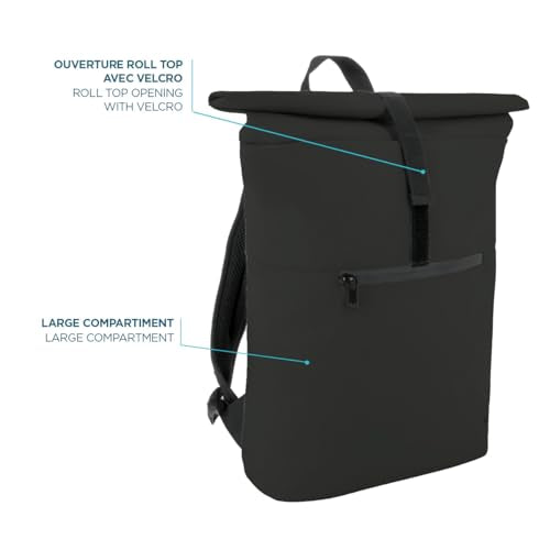MOBILIS Sac à dos Rolltop 14-16" noir, 16L
