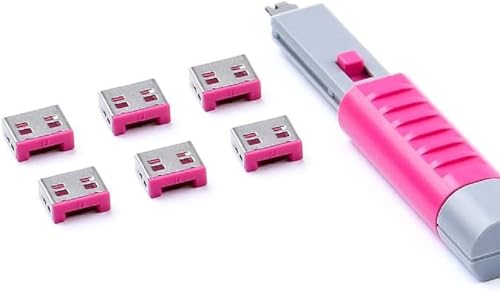SMARTKEEPER / 6x Bloqueurs USB-A avec 1x Clé Basic Fuschia