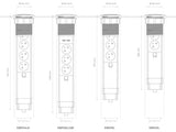 Bloc multiprise verticale 3 prises et 2 ports USB