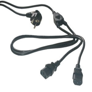 MCL - Cordon secteur 2 Pôles + Terre / 2 x IEC C13 - 2m