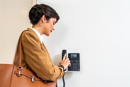 Poly Edge E100 Téléphone VoIP PoE 2 comptes SIP avec écran LCD 2.8" et USB-C