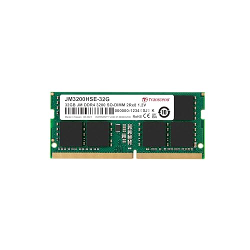 TRANSCEND 32Go JM DDR4 3200Mhz SO-DIMM 2Rx8 2Gx8 CL22 1.2V