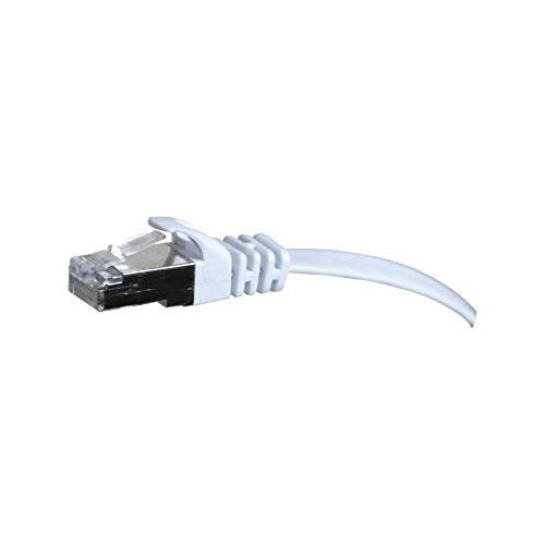 Cordon RJ45 plat catégorie 6 U/FTP snagless blanc - 1 m