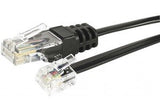 Cordon téléphonique RJ11 / RJ45 noir - 3 m