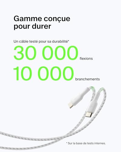 BELKIN BOOST CHARGE USB-A to USB-C Cable Braided 2M White