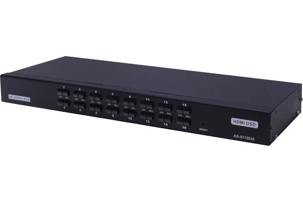 DEXLAN KVM SWITCH 16 Ports HDMI 4K/ USB 2.0 avec câbles