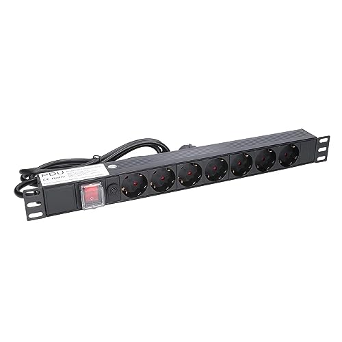 Extralink 19\" 1U 7 SOCKET EU TYPE POWER PDU WITH SWITCH PDU 7-EU Bloc d'alimentation