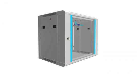Extralink Cabinet rack EX.8574 400mm 600mm 450 mm hanging Openable 19'' 9U Rack monté sur le mur Gris