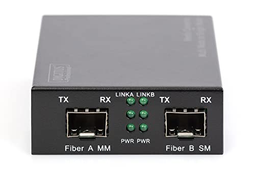 Digitus DN-82133 convertisseur de support réseau 1000 Mbit/s 1550 nm Multimode, Monomode Noir