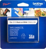 Ruban laminé standard BROTHER Noir/Blanc 9mm - TZE-221