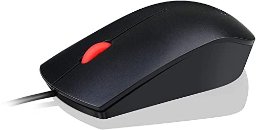 Lenovo Essential - Souris - droitiers et gauchers - optique - 3 boutons - filaire - USB - ThinkRed