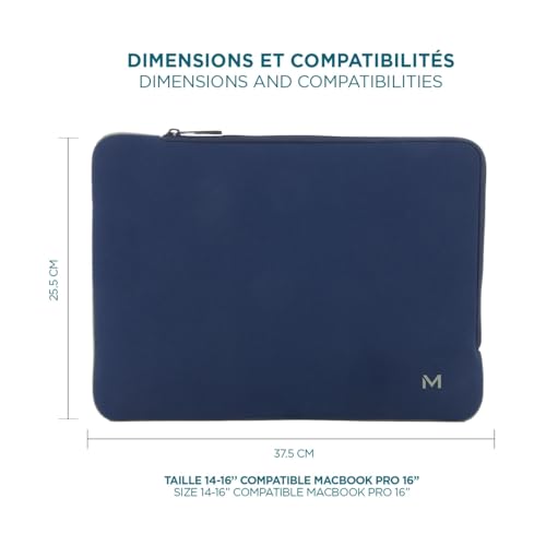 MOBILIS Skin Sleeve 14-16" - Bleu Marine & Gris
