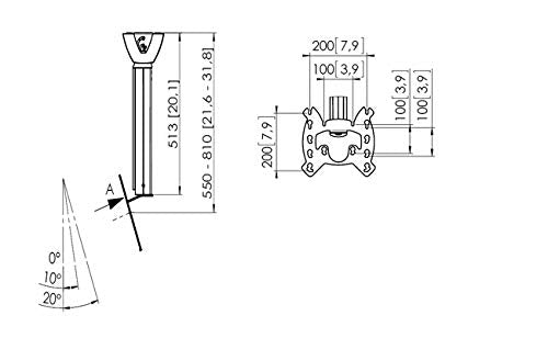 PFC 555 Ceiling mount adjustable 550-850