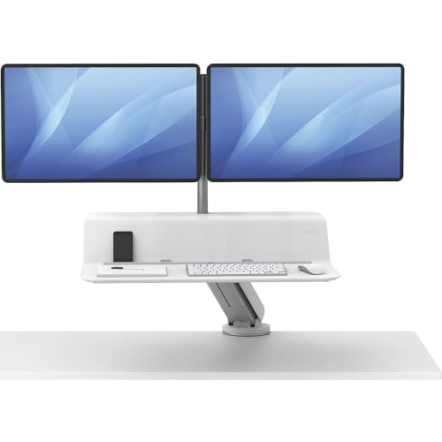FELLOWES STATION ASSIS-DEBOUT LOTUS RT DOUBLE - BLANC