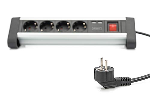 Digitus Bloc 4 prises de bureau avec 2 raccords USB