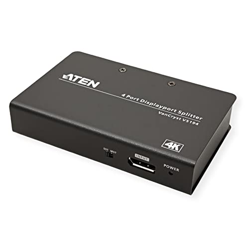 Répartiteur DisplayPort True 4K a 4 ports - DisplayPort - 4x DisplayPort - 4096 x 2160 pixels - Noir - Métal - 4K Ultra HD