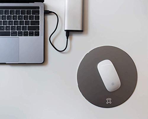 XTREMEMAC Tapis de souris rond en aluminium Gris