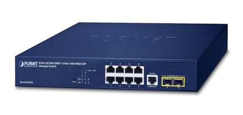 PLANET 10/100/1000T + 2-Port Géré L2/L4 Gigabit Ethernet (10/100/1000) 1U Bleu