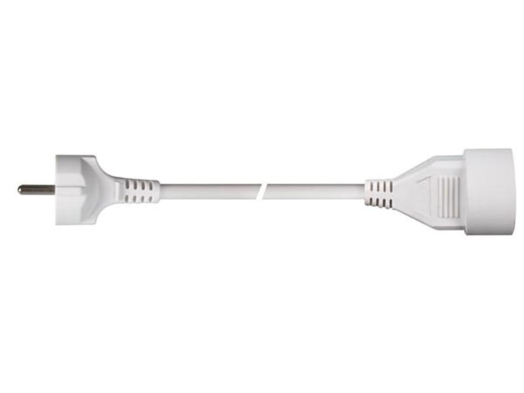Rallonge secteur tripolaire blanche - 5,0 m