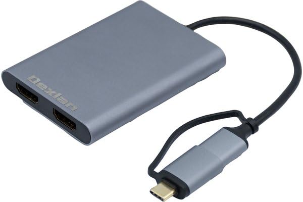 DEXLAN Double écran HDMI en carte externe sur USB 3.0 + Adaptateur.USB-C