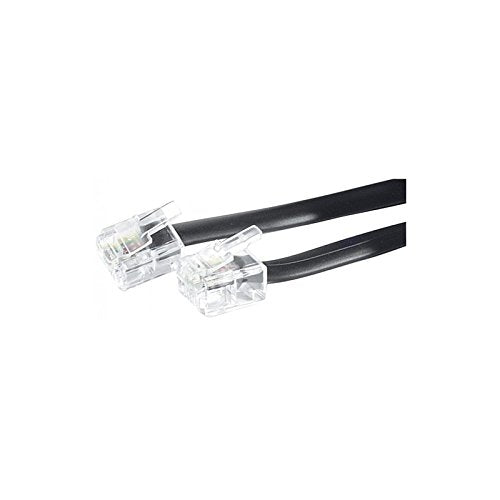 Cordon téléphonique RJ11 / RJ11 noir - 10 m