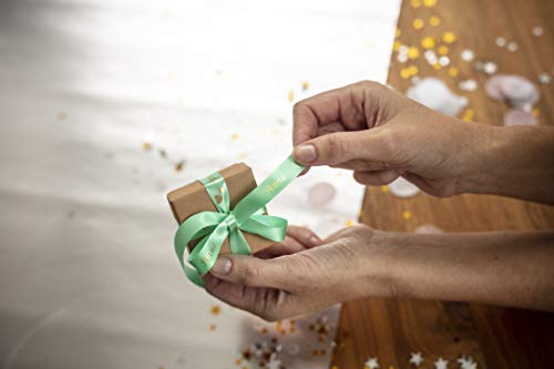 BROTHER P-Touch 12mm mint green/gold ribbon tape
