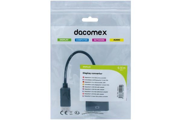 DACOMEX Sachet convertisseur actif DisplayPort 1.2 vers VGA