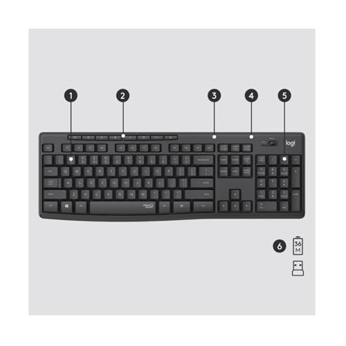 Logitech 920-009800 clavier Souris incluse Bureau RF sans fil QWERTY US International Graphite