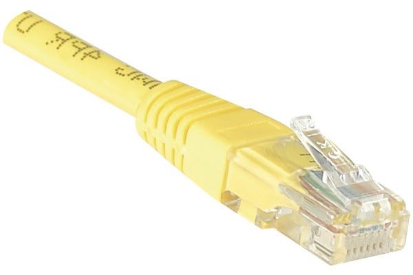 Cordon RJ45 catégorie 6 U/UTP jaune CCA - 0,3 m