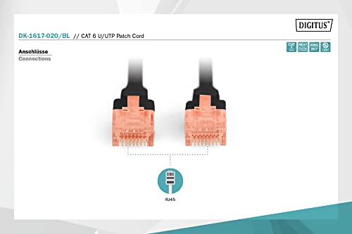 Digitus DK-1617-020/BL câble de réseau Noir 2 m Cat6 U/UTP (UTP)