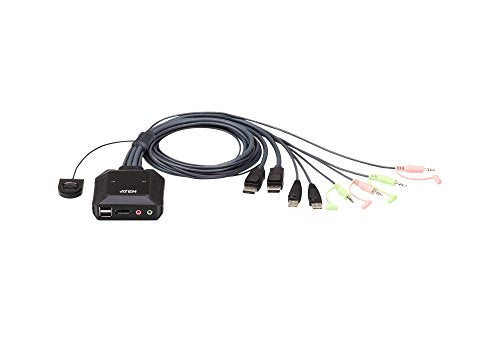 ATEN 2-Port USB DisplayPort Cable KVM Switch