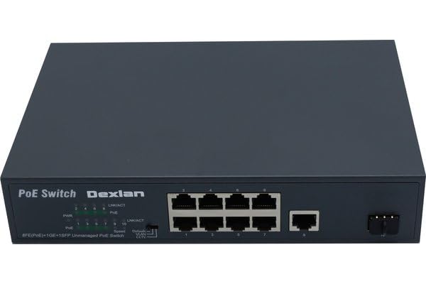 DEXLAN SWITCH 8P 10/100 PoE+ 120W & 1 Gigabit & 1 SFP