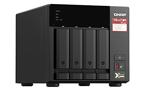 QNAP TS-473A-8G NAS AMD Ryzen Embedded V1500B 8Go SO-DIMM DDR4 4x 2.5/3.5inch SATA 6Gbps 2x M.2 2280 NVMe PCIe Gen3 x1 slots