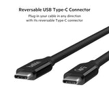 BELKIN Câble USB4 en 0.8m rétrocompatible USB3 100W