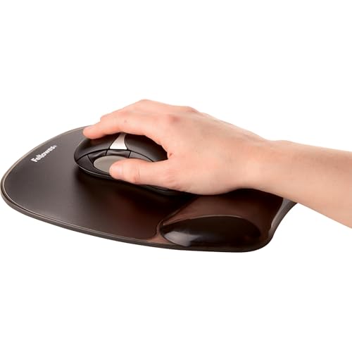 FELLOWES - Tapis de souris - Repose-poignets Gel Crystal™ Noir