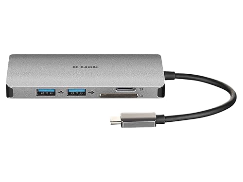 D-LINK USB-C 8-en-1 HDMI SD /microSD card reader and charging