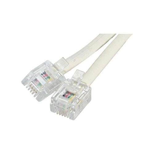 Cordon téléphonique RJ11 / RJ11 ivoire - 2 m