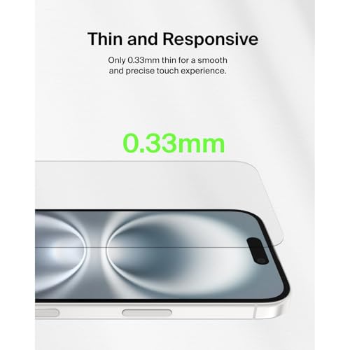 BELKIN ScreenForce Pro Tempered Glass AM Screen Protector - iPhone 16/15/14 Pro