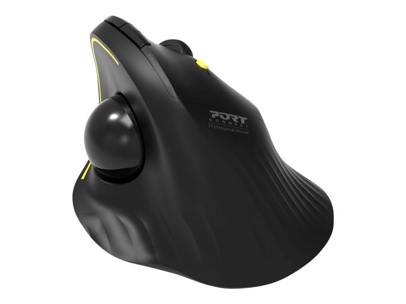 PORT DESIGNS Mouse Ergonomic Rechargable Bluetooth Track Black