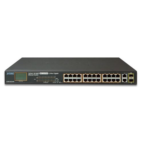 PLANET FGSW-2622VHP commutateur réseau Non-géré L2 Fast Ethernet (10/100) Connexion Ethernet, supportant l'alimentation via ce port (PoE) 1U Bleu