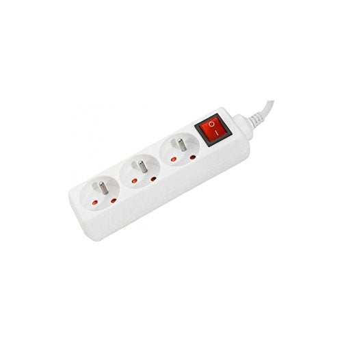DEXLAN Multiprise 3 prises avec interrupteur blanche - 4,0 m