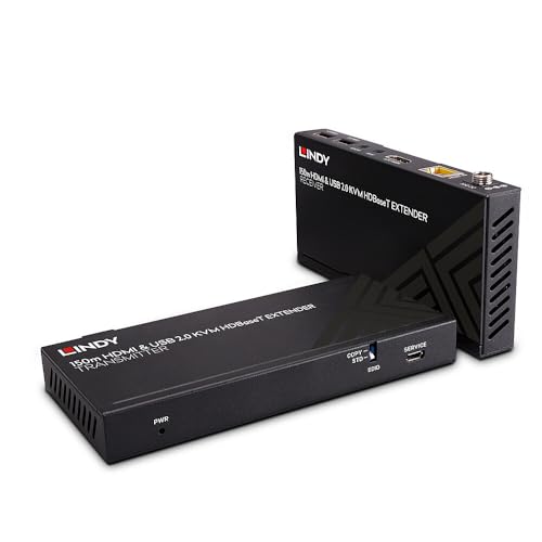LINDY 150m Cat.6 HDMI 4K60 USB 2.0 HDBaseT KVM Extender