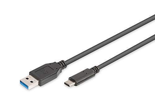 Digitus AK-300136-010-S câble USB USB 3.2 Gen 1 (3.1 Gen 1) 1 m USB C USB A Noir