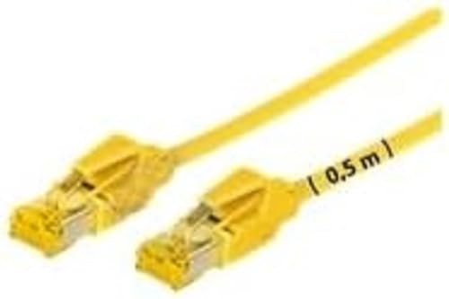 Cordon RJ45 sur câble catégorie 7 S/FTP LSOH snagless jaune - 0,5 m