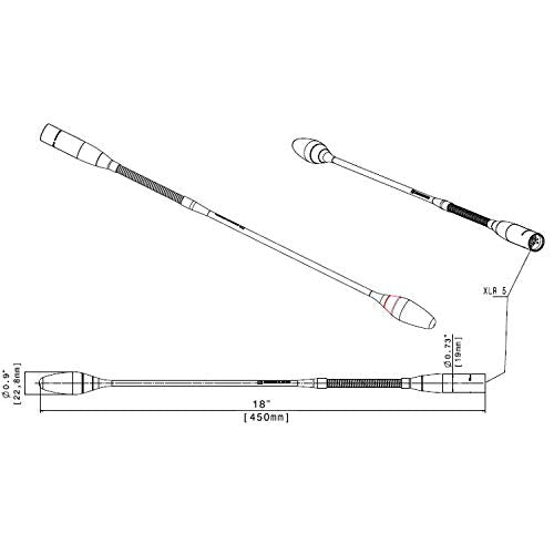 Gooseneck microph condenser 45cm black