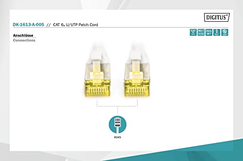 Digitus DK-1613-A-005 câble de réseau Gris 0,5 m Cat6a U/UTP (UTP)